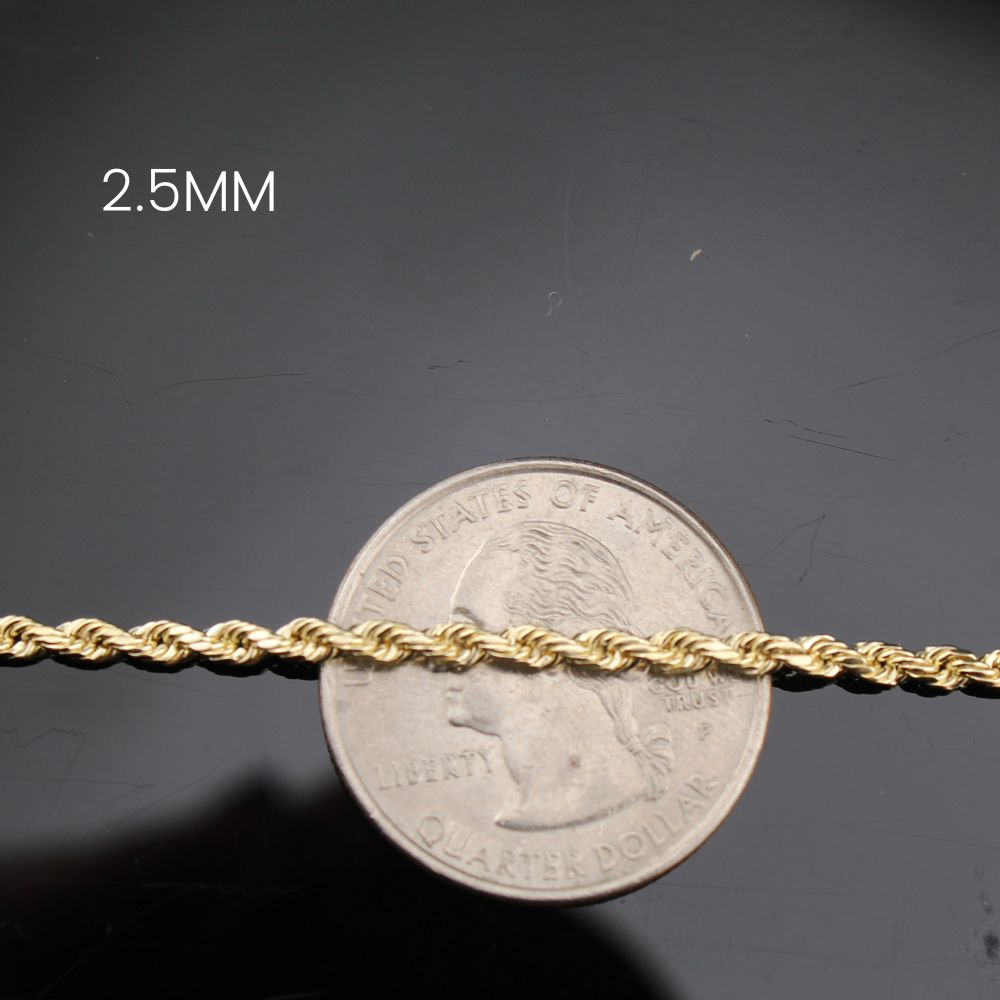 Cadenas de oro de 10K auténticas tipo soga