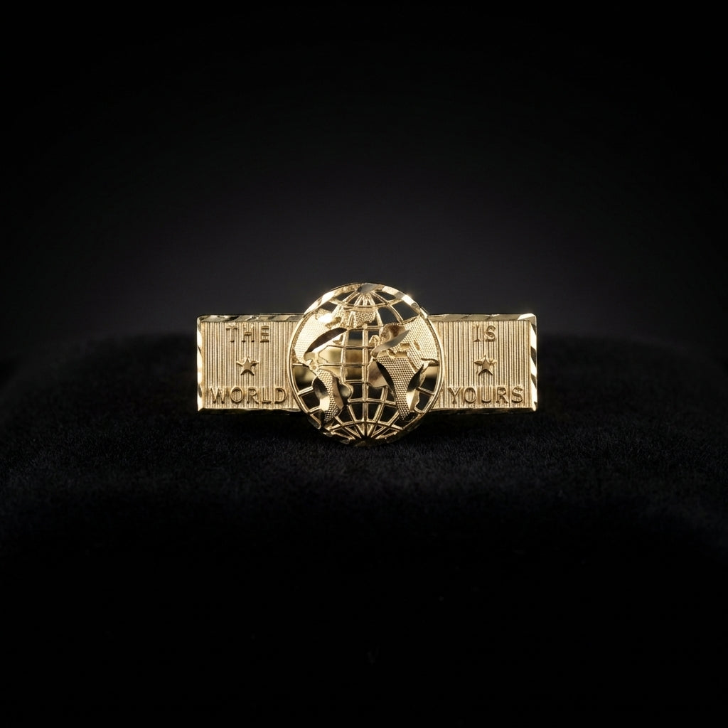 10K Gold World is Yours Ring - Rectangle