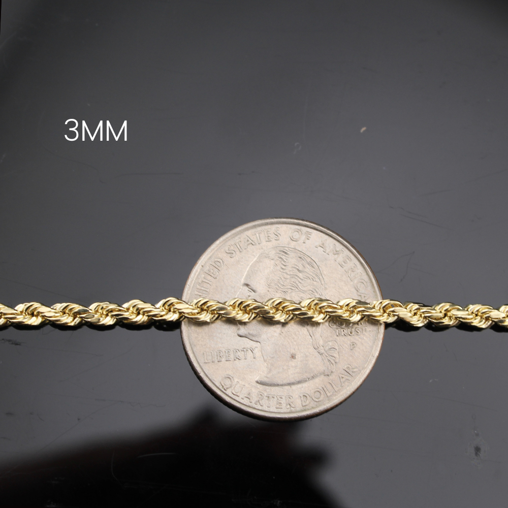 Cadenas de oro de 10K auténticas tipo soga