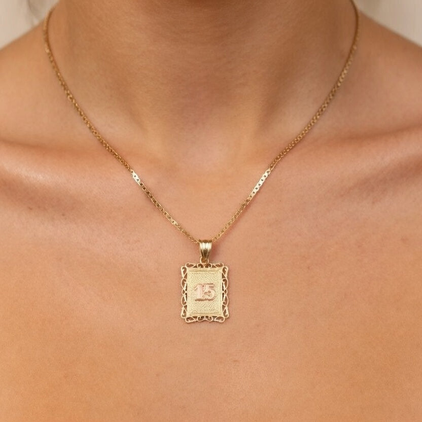 Real 10K Gold Quinceañera 15 Charm