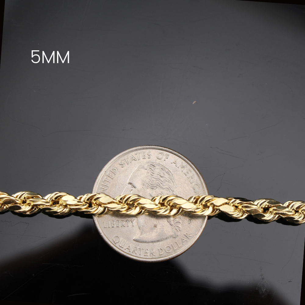Cadenas de oro de 10K auténticas tipo soga