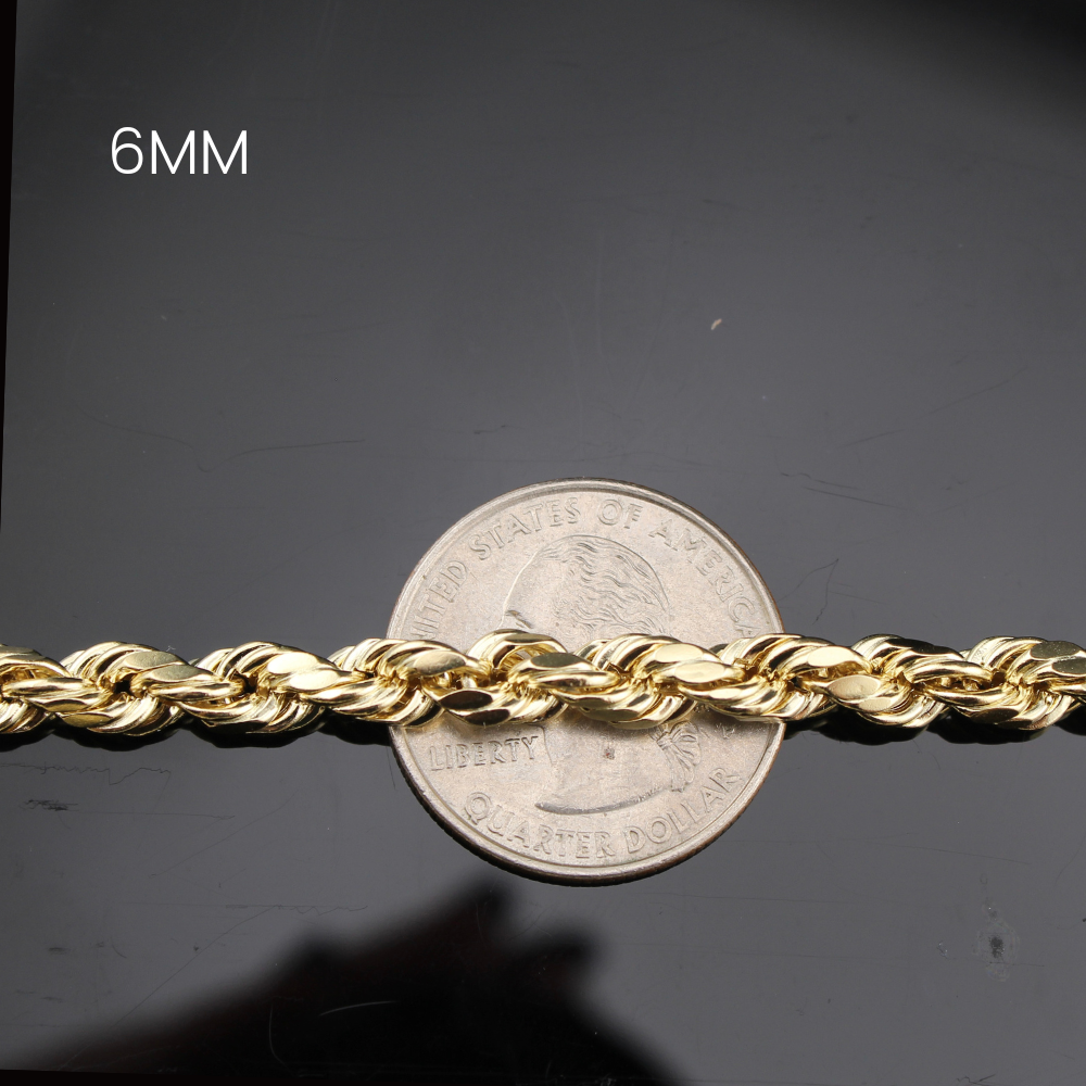 Cadenas de oro de 10K auténticas tipo soga