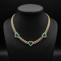 10K Gold Green Heart Necklace