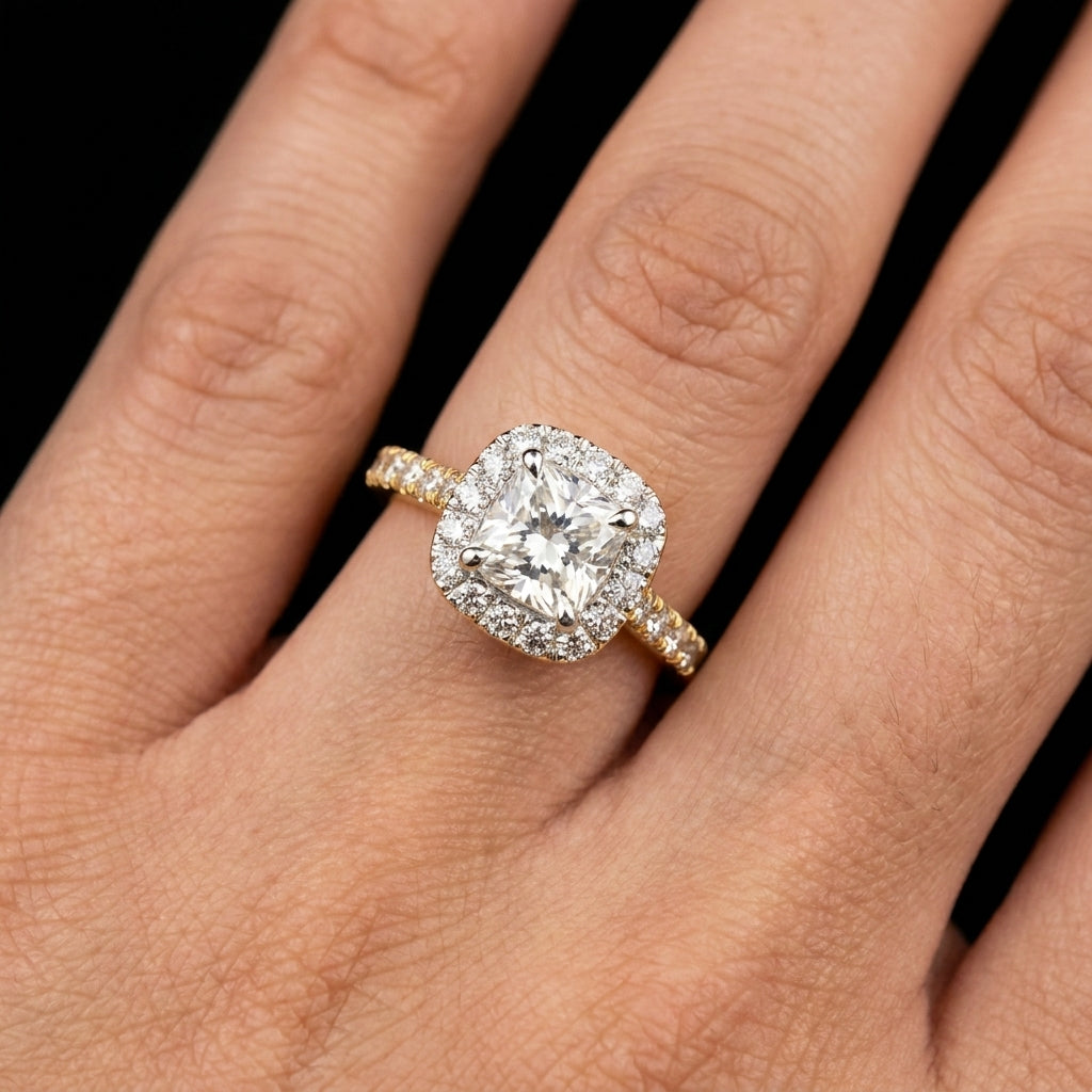 Anillo Tiara Piedra Verde Oro 14K Real