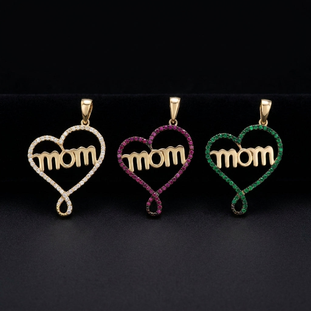 10K Gold Mom Pendant - Mother's Day Gift