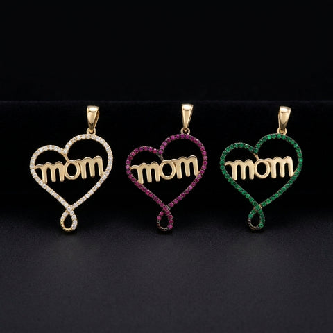 10K Gold Mom Pendant - Mother's Day Gift