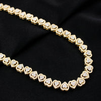 Real 10K Gold Diamond Heart Chain 6 CTW