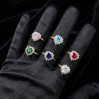 Real 10K Gold Heart Birthstone Ring