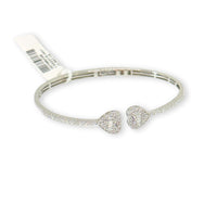 Brazalete de oro de 10K auténtico con corazón de diamante