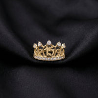 Real 10K Gold Quinceanera Crown Ring