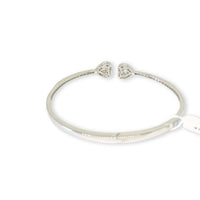 Brazalete de oro de 10K auténtico con corazón de diamante