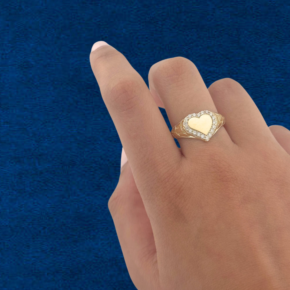 14K Heart Ring
