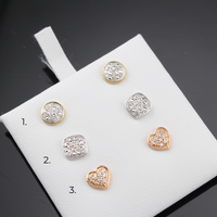Pendientes de oro de 10K con diamantes auténticos