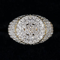 10K Yellow Gold Diamond Round Mens Ring