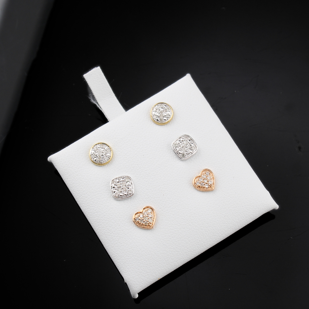 Pendientes de oro de 10K con diamantes auténticos