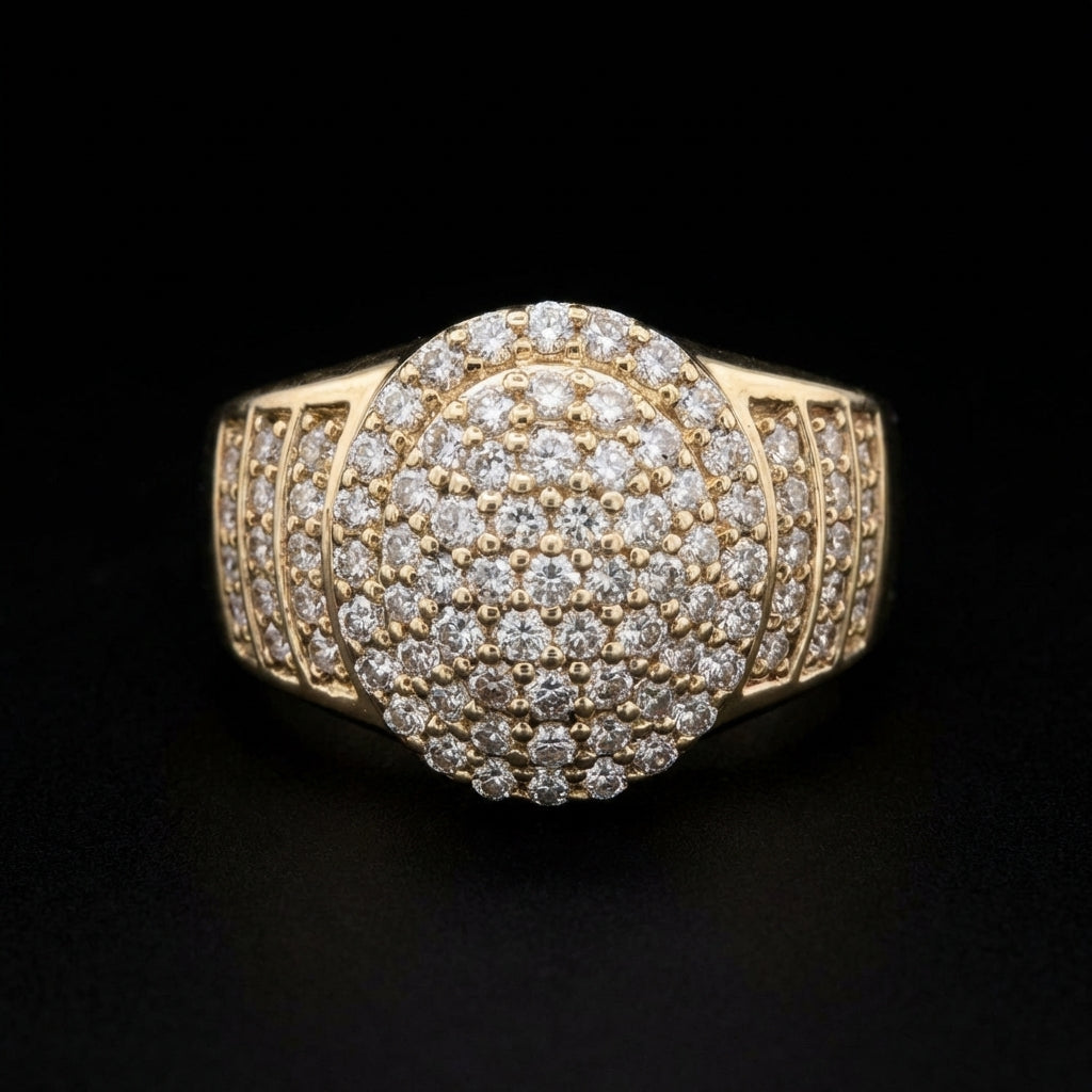10K Diamond Mens Oval Ring