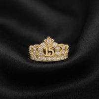 Anillo de Quinceañera de Oro 14K Auténtico