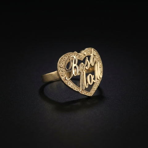 10K Gold Best Mom Ring
