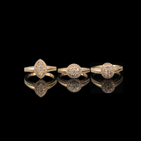 Anillo de compromiso de oro 10K auténtico con diamantes