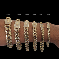 Pulseras Royal Miami Cuban de oro de 10K auténtico
