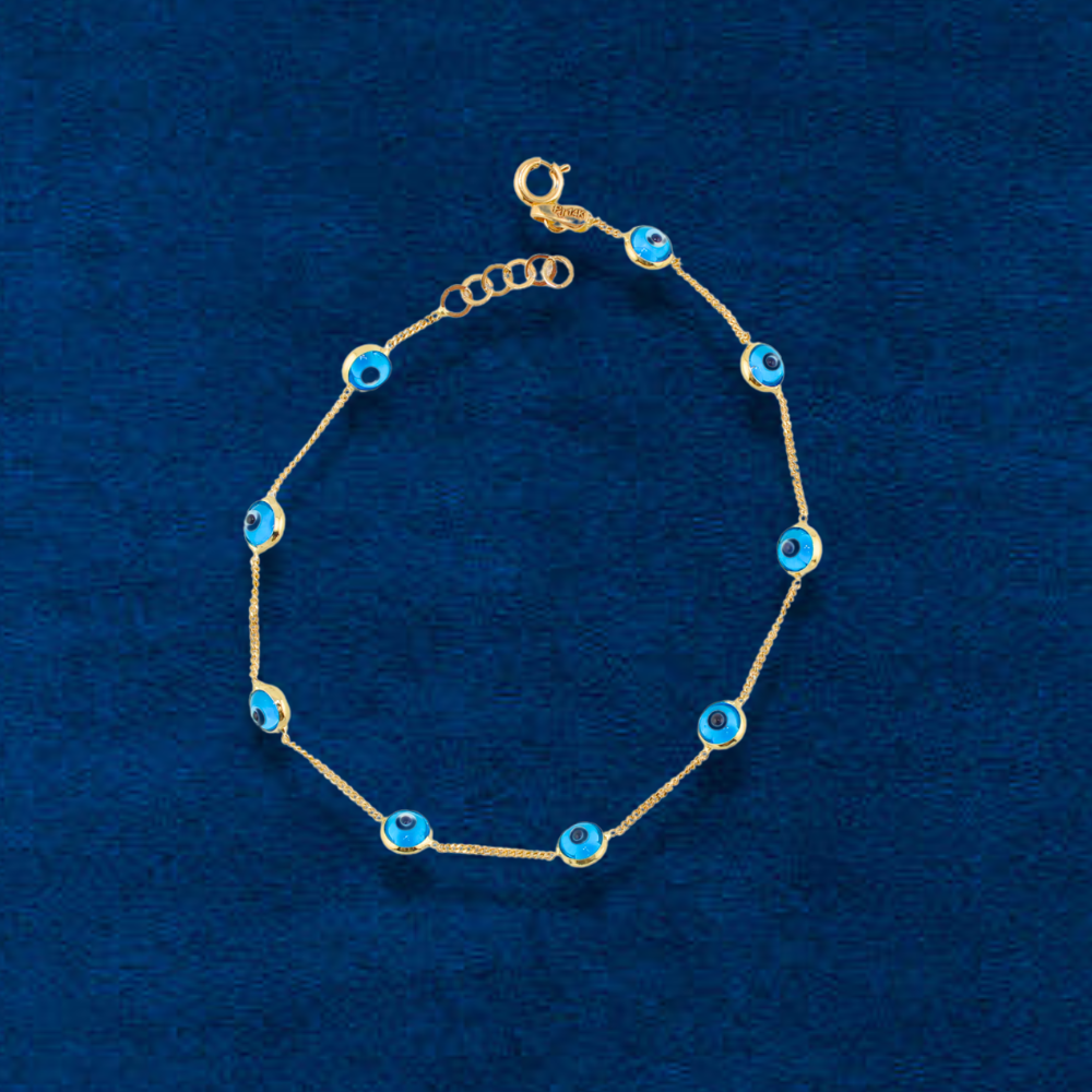 14K Turqouise Evil Eye Bracelet