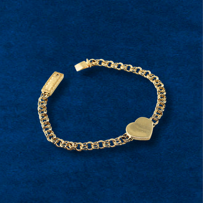 10K Heart Chino Bracelet