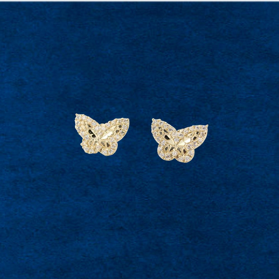 10K Nugget Butterfly Earrings