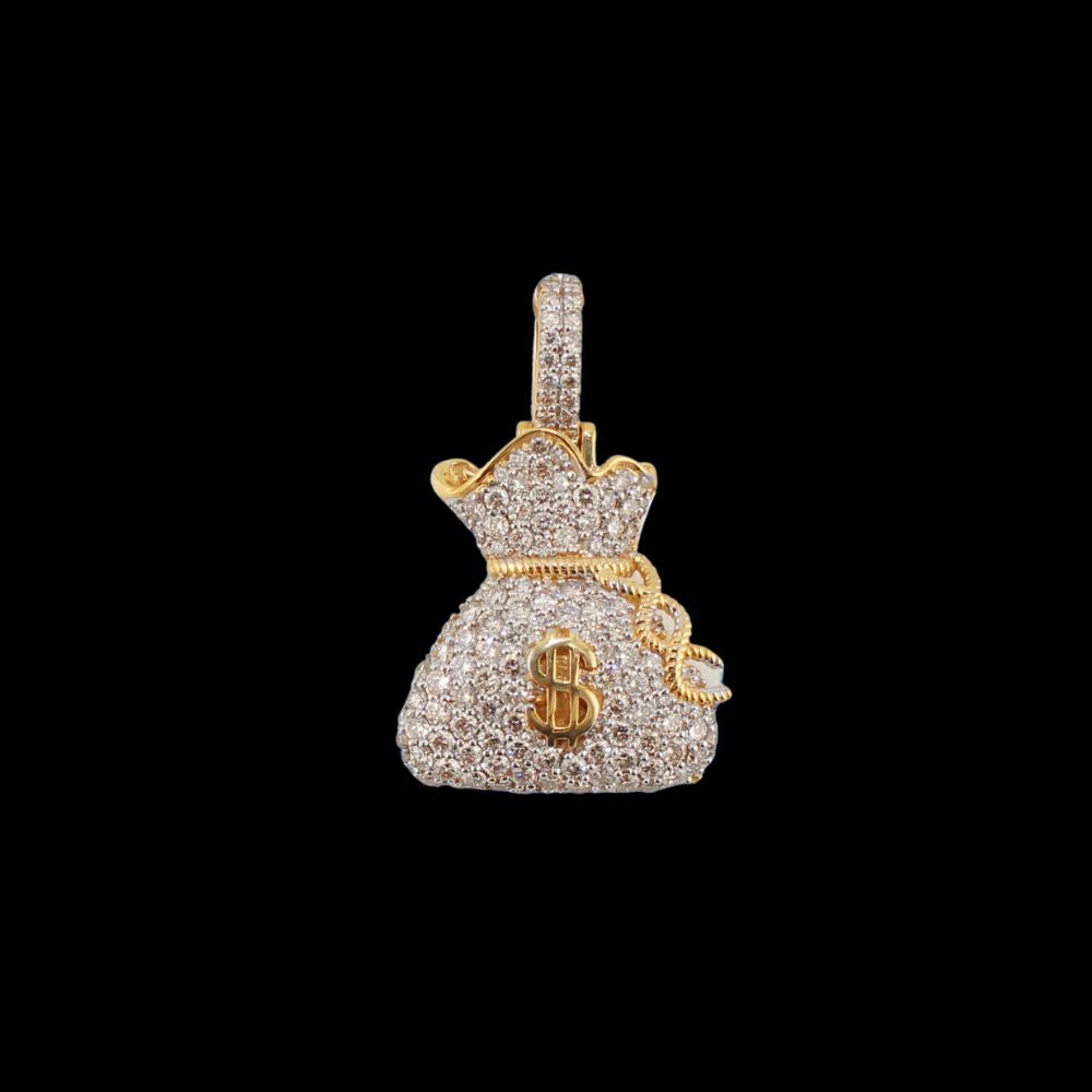 Real 10K Gold Diamond Money Bag