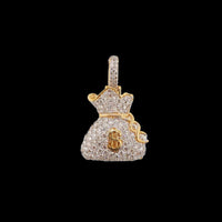 Real 10K Gold Diamond Money Bag