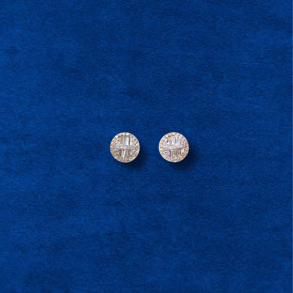 Pendientes de oro de 10K con diamantes auténticos