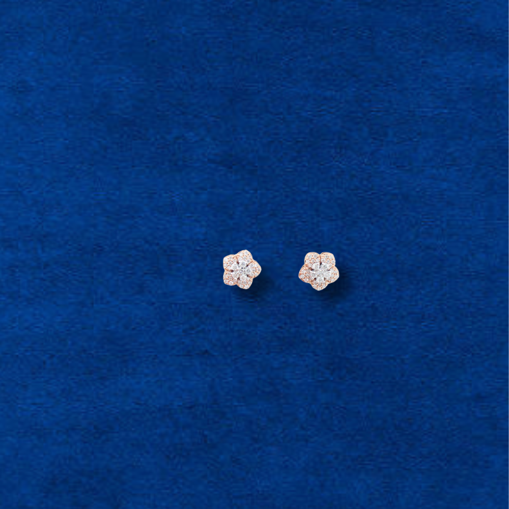 10K Diamond Rose Gold Earrings