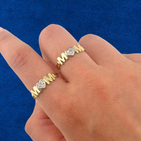 Anillo de mamá de oro de 10K real