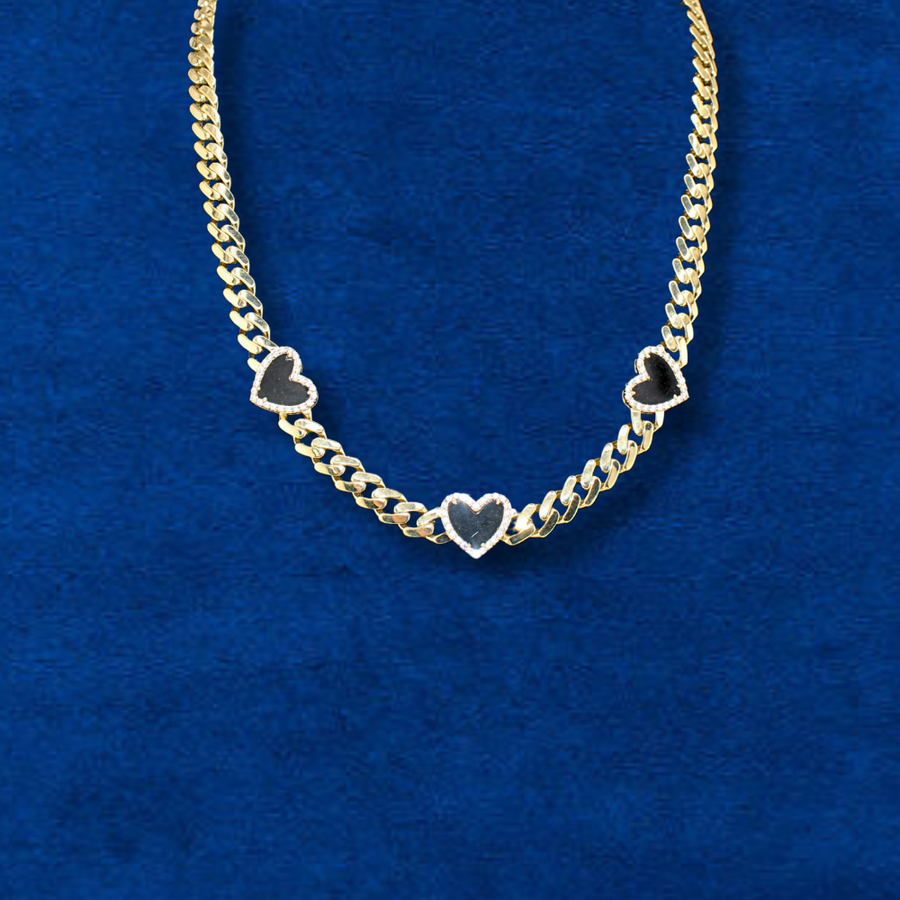 10K Black Heart Cuban Chain