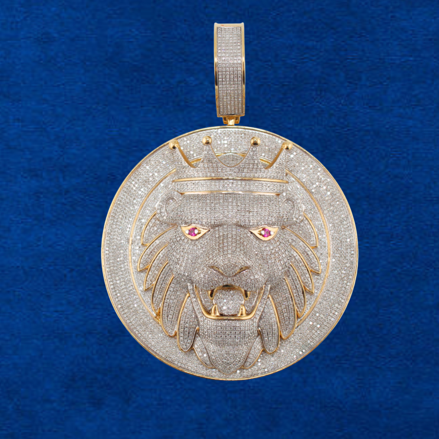 10K Diamond Large Lion Charm
