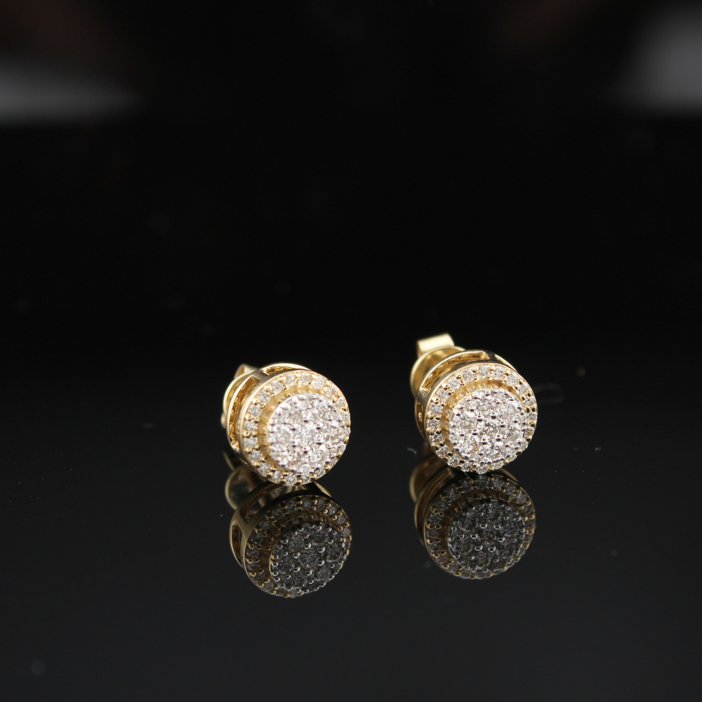 Real 10K Gold Diamond Earrings