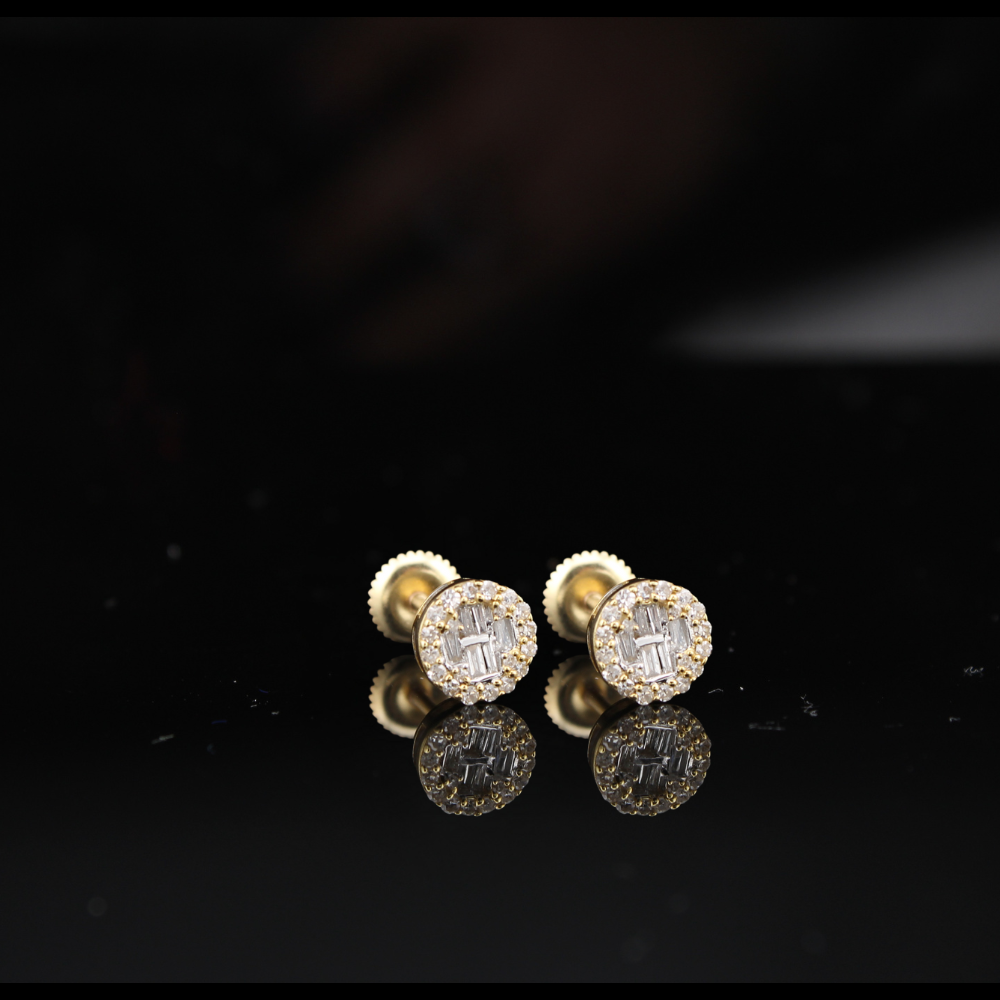 Real 10K Gold Diamond Studs 0.42 CTW