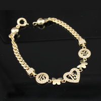 Pulsera de quinceañera de oro de 10K real