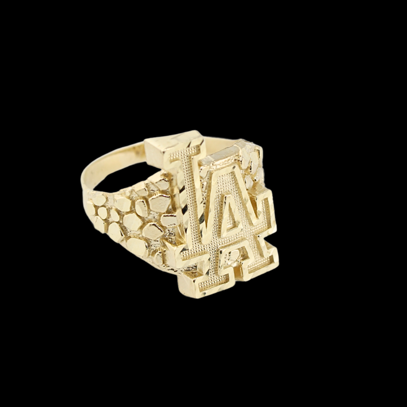 Real 10K Gold LA Nugget Ring