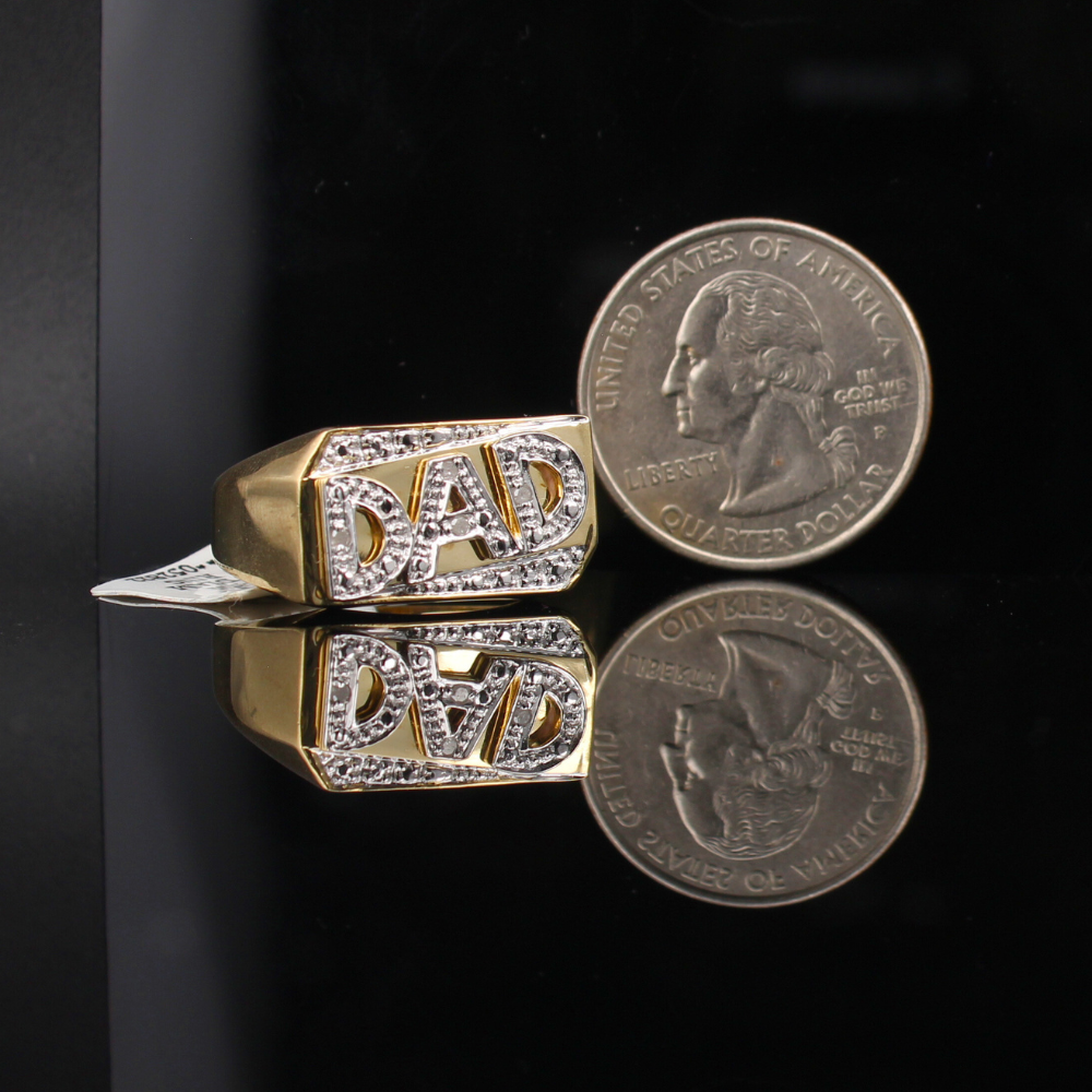 Real 10K Gold 'Dad' Diamond Ring
