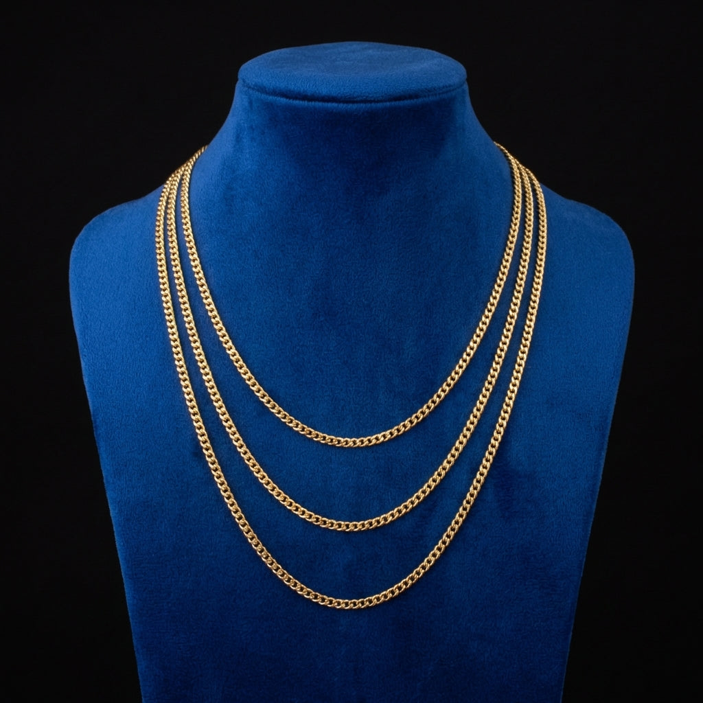 Real 10K Gold 2mm Cuban Chains
