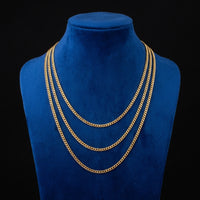 Real 10K Gold 2mm Cuban Chains