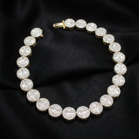 Real 10K Gold Round Diamond Bracelet