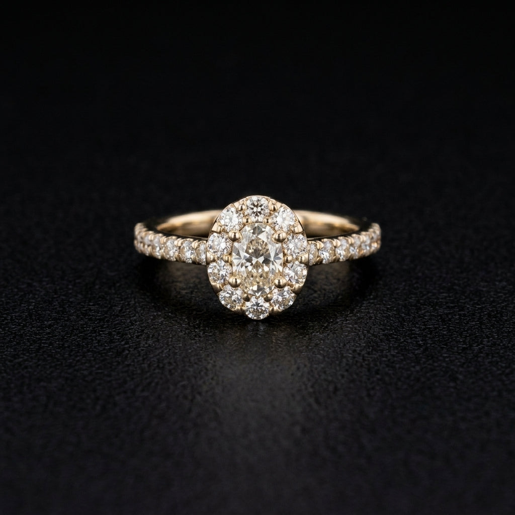 Anillo Tiara Piedra Verde Oro 14K Real
