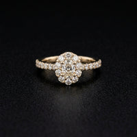 Anillo Tiara Piedra Verde Oro 14K Real
