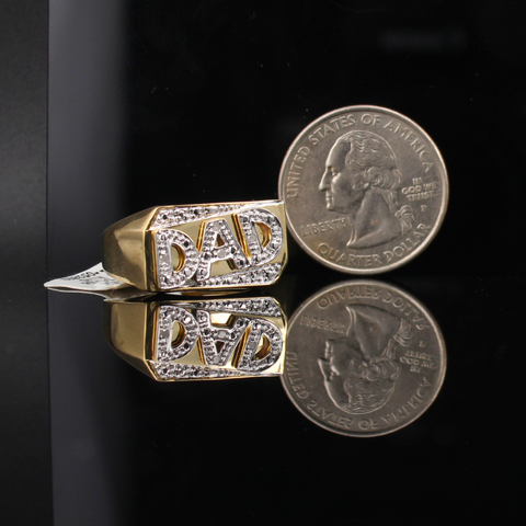 Real 10K Gold 'Dad' Diamond Ring