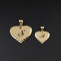 Real 10K Gold Heart Pendant Personalized Initial