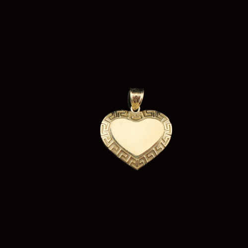 Colgante de corazón de oro de 10K real