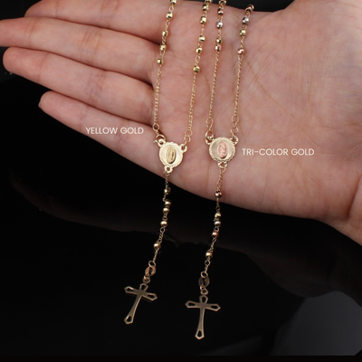 10K Gold Rosary Necklace