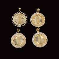 Colgante de la Virgen María de oro de 10 quilates auténtico