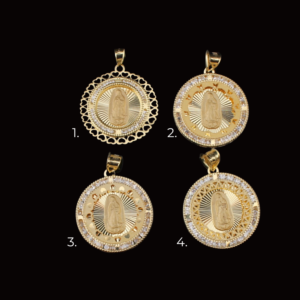 Colgante de la Virgen María de oro de 10 quilates auténtico